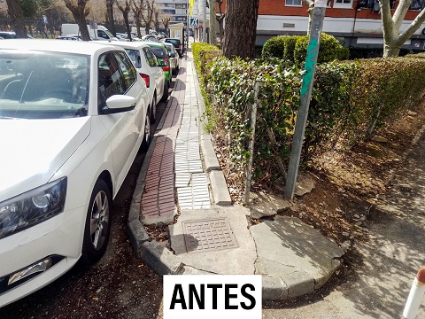 obras calle brujula antes