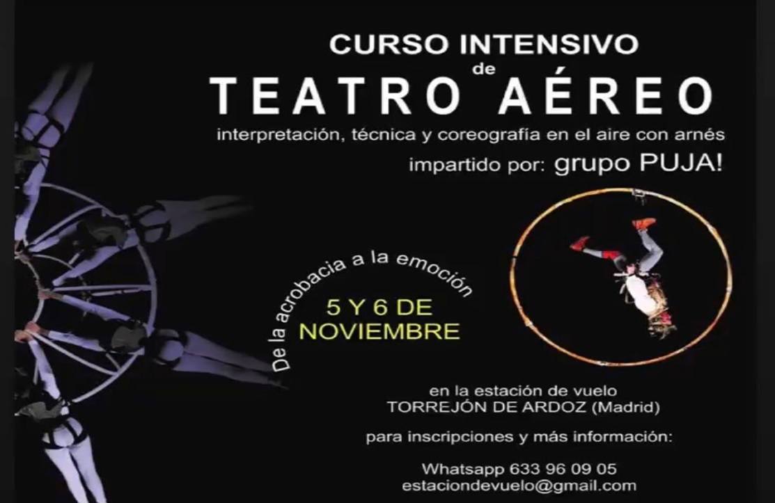 Curso intensivo de teatro aéreo en Torrejón de Ardoz los próximos 5 y 6 de noviembre a cargo de la gran compañía internacional Grupo Puja! curso teatro aereo