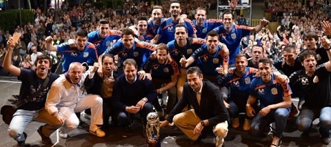 Movistar Inter compartió su título de Liga con la afición de Torrejón de Ardoz movistar inter celebracion