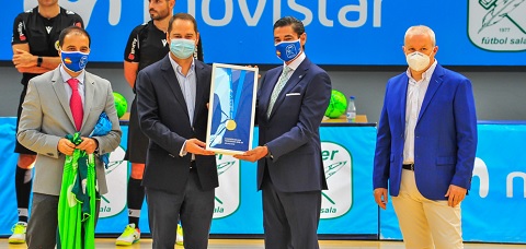 Reconocimiento a Movistar Inter FS y a David Ramos por sus éxitos de la temporada 2019—2020 en fútbol sala movistar inter reconocimiento 19 20