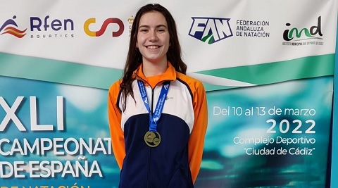 La torrejonera Jimena Ruiz gana cuatro medallas en el Campeonato de España de natación infantil de invierno natacion jimena cto espana invierno 2022