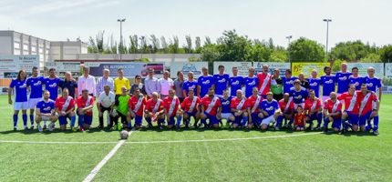 Veteranos de la AD. Torrejón CF. y una selección de AFE jugaron contra el alzheimer partido alzheimer torrejon