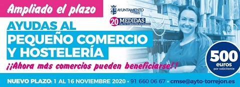 Ampliados el plazo y los requisitos para que más comercios de Torrejón de Ardoz puedan solicitar la ayuda de 500 euros con motivo de la Covid-19 ayudas comerciantes coronavirus