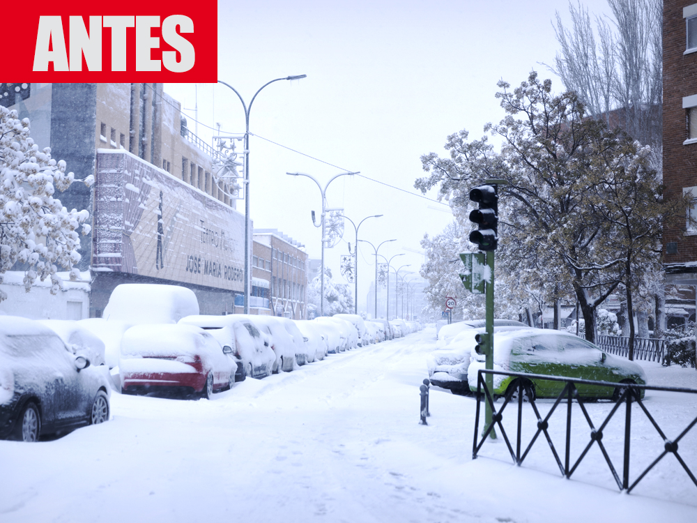 Nieve ANTES calle Londres