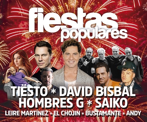 Fechas para obtener las invitaciones para torrejoneros de los conciertos de Tiësto, Hombres G, David Bisbal y Lerie Martínez, y Saiko de las Fiestas Populares de Torrejón de Ardoz fiestas populares 2026